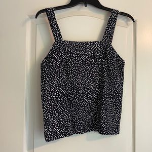 Loft polka dot white and black tank